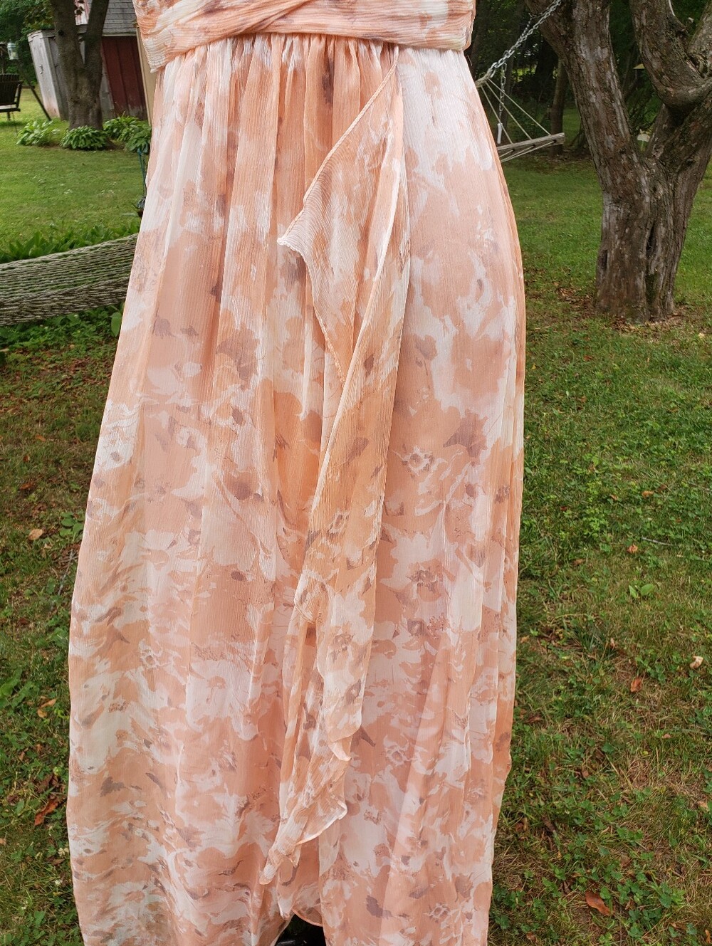 Chiffon Overlay Ruffle Formal Dress - Picture 6 of 11